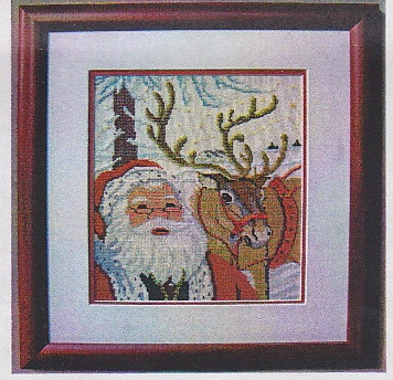 Stickpackung Oehlenschläger - Weihnachtsmann mit Rentier 22x25 cm