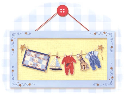 Stickvorlage Brookes Books - Baby Boy Birth Record (Sunshine Line) Ausverkauf