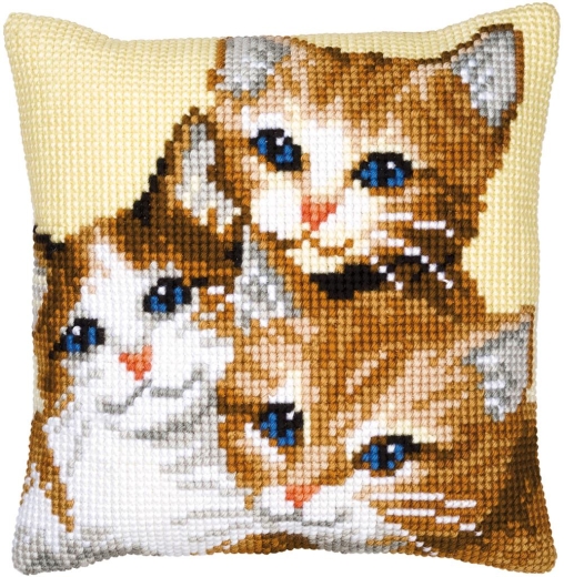 Vervaco Verachtert - Kreuzstichkissen Katzen