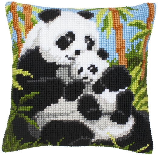 Vervaco Verachtert - Kreuzstichkissen Pandas