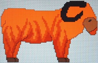 Stickvorlage Farbenfroh - Wilde Widder Fire (Ausverkauf)