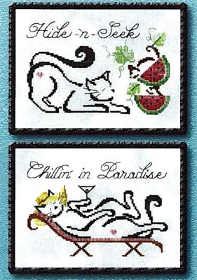 Stickvorlage Brittercup Designs - July/August Monthly Britty Kitties