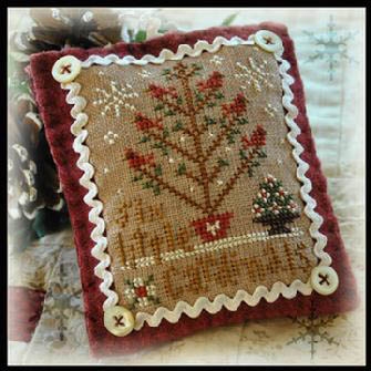 Stickvorlage Little House Needleworks - 2012 Ornament - Six Little Cardinals