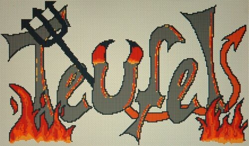 Stickvorlage Farbenfroh Teufel (Ausverkauf)