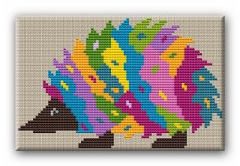 Stickvorlage Farbenfroh - Igel Klecksi (Ausverkauf)