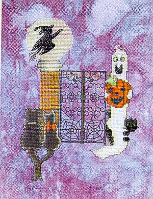 Stickvorlage MarNic Designs - Halloween By The Garden Gate