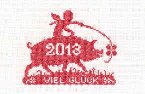 Glücksschwein 2013 - Gisela Süskind (Stickvorlage)
