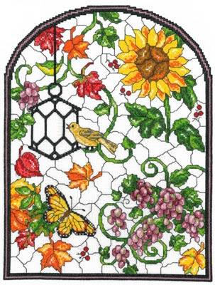Stickvorlage Imaginating - Autumn Stained Glass