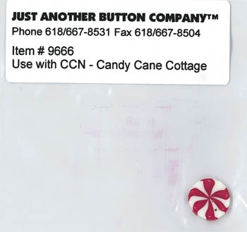 Just Another Button Company - Button Santas Village Candy Cane Cottage