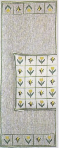 Haandarbejdets Fremme - Läufer Gelbe Blumen