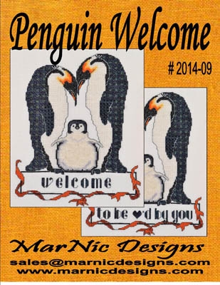 Stickvorlage MarNic Designs - Penguin Welcome