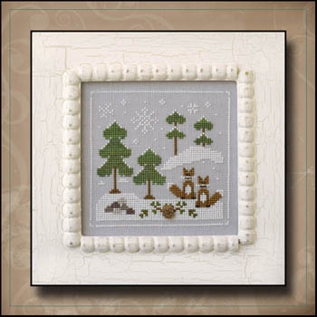 Country Cottage Needleworks - Frosty Forest 6 Snowy Foxes
