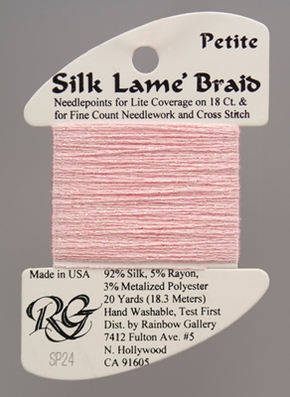 Rainbow Gallery Silk Lame Braid - Baby Pink SP24