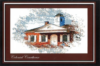 Stickvorlage Ronnie Rowe Designs - Colonial Series - Colonial Courthouse