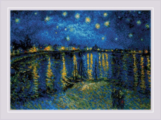 Riolis - Stickbild Starry Night Over the Rhone after Van Goghs Painting