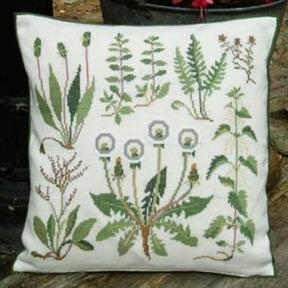 Haandarbejdets Fremme - Kissen Wilde Blumen (Stickpackung)
