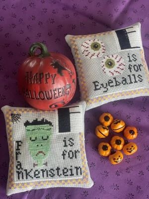 Stickvorlage Romys Creations - Halloween Alphabet - E & F
