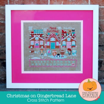 Stickvorlage Frosted Pumpkin Stitchery - Christmas On Gingerbread Lane