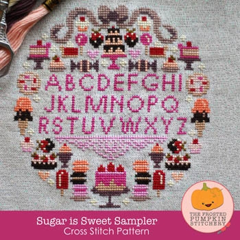 Stickvorlage Frosted Pumpkin Stitchery - Sugar Is Sweet Sampler (Ausverkauf)