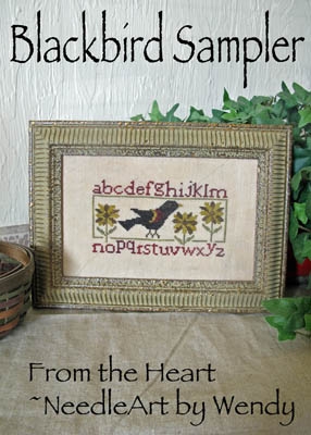 Stickvorlage From the Heart - Blackbird Sampler