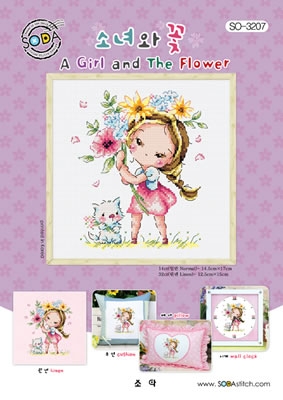 Stickvorlage Soda Stitch - A Girl and the Flower