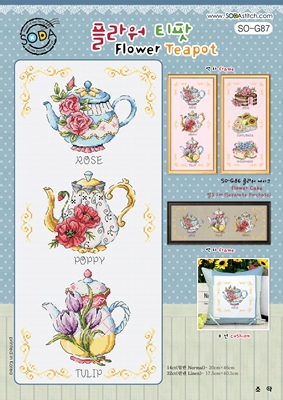 Stickvorlage Soda Stitch - Flower Teapot