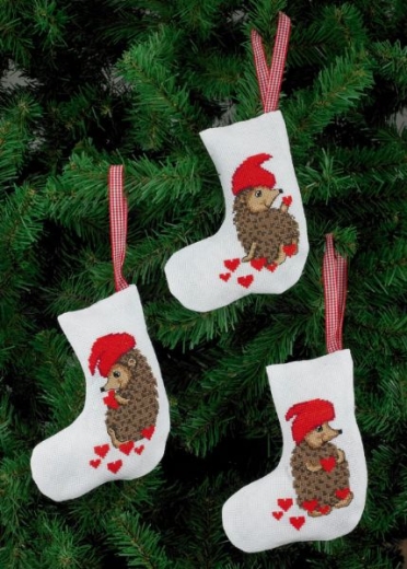 Permin of Copenhagen Stickpackung - Christbaumhänger Weihnachtsstiefel 3er-Set (Ausverkauf)
