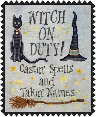 Stickvorlage Waxing Moon Designs - Witch On Duty