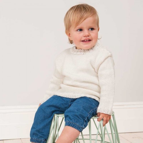 Rico Design Strick-Set Babypullover weiß (Ausverkauf)