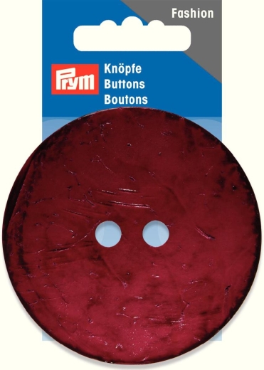 Knopf Kokos rund dunkelrot Ø 70 mm - Prym 318198 (Ausverkauf)