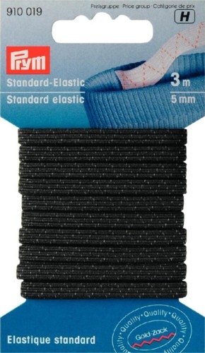 Gummiband Standard-Elastic 5 mm schwarz - Prym 910019
