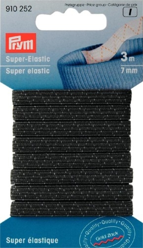 Gummiband Super-Elastic 7 mm schwarz - Prym 910252