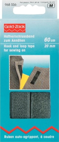 Haftverschlußband (Klettband) zum Annähen 20 mm schwarz - Prym 968556