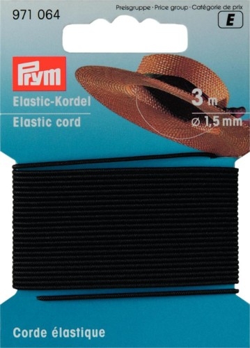 Elastic-Kordel (Hutgummi) 1,5 mm schwarz - Prym 971064