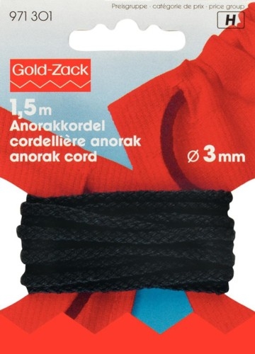 Anorakkordel 3 mm schwarz - Prym 971301 (Ausverkauf)