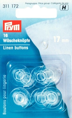Wäscheknöpfe transparent Ø 17 mm - Prym 311172
