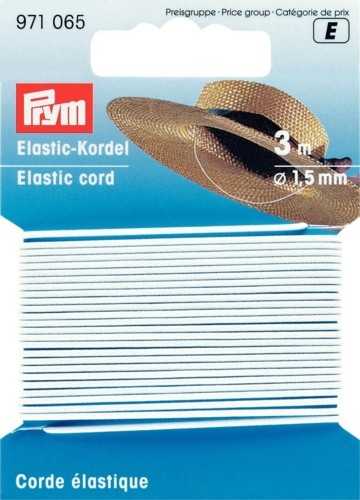 Elastic-Kordel (Hutgummi) 1,5 mm weiss - Prym 971065