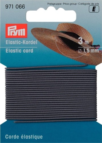Elastic-Kordel (Hutgummi) 1,5 mm hellgrau - Prym 971066