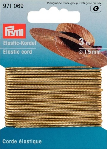 Elastic-Kordel (Hutgummi) 1,5 mm goldfarbig - Prym 971069