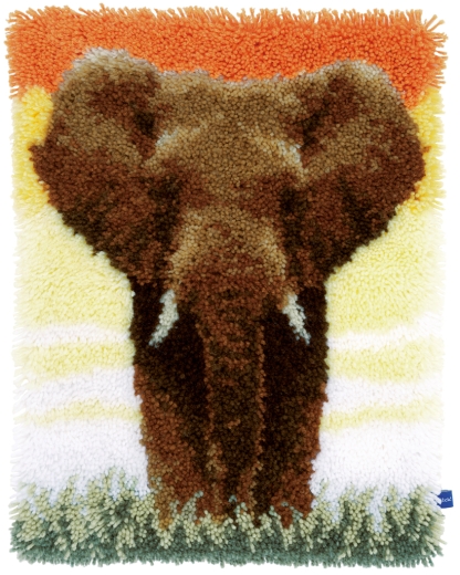 Knüpfteppich Verachtert/Vervaco - Elefant in der Savanne