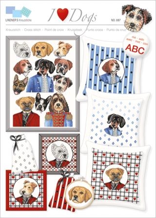 Stickvorlage Lindners Kreuzstiche - I love Dogs