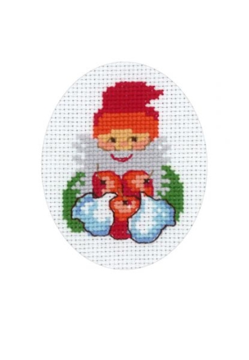 Permin of Copenhagen Stickpackung - Passepartoutkarte Weihnachtsmann (Ausverkauf)