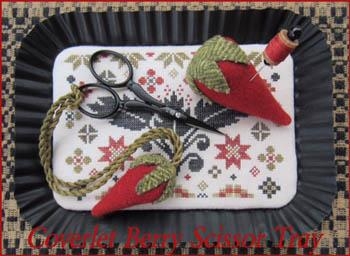 Stickvorlage The Scarlett House - Coverlet Berry Scissor Tray