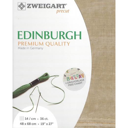 Zweigart Edinburgh Precut 35ct - 48x68 cm Farbe 3009 Vintage milchkaffee