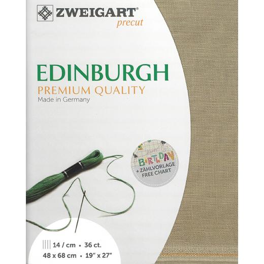 Zweigart Edinburgh Leinen 35ct - Farbe 323 hellkhaki (Precut 48x68 cm)