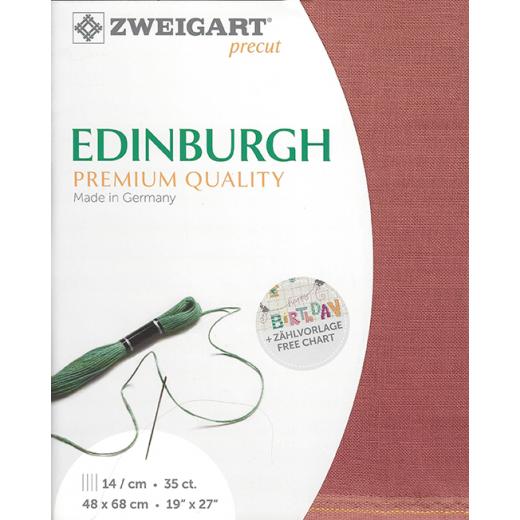 Zweigart Edinburgh Precut 35ct - 48x68 cm Farbe 4030 terracotta