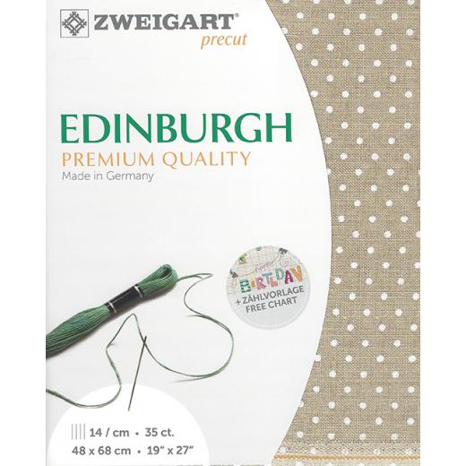 Zweigart Edinburgh Precut 35ct - 48x68 cm Farbe 5379 Petit Point natur-weiß