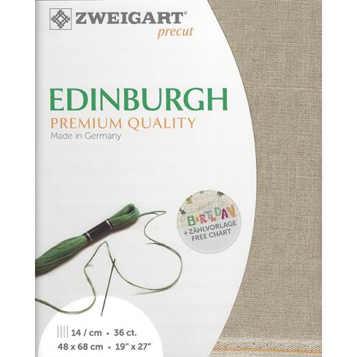 Zweigart Edinburgh Leinen 35ct - Farbe 53 rohleinen (Precut 48x68 cm)