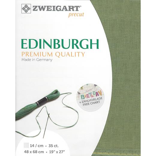 Zweigart Edinburgh Precut 35ct - 48x68 cm Farbe 6018 agave