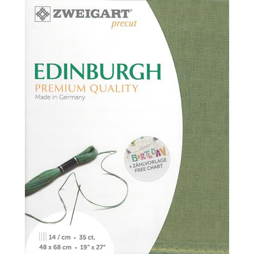 Zweigart Edinburgh Leinen 35ct - Farbe 6018 agave (Precut 48x68 cm)